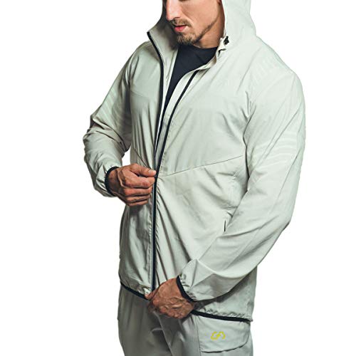 GYM AESTHETICS Windbreaker Herren Regenjacke Herren Wasserdicht Atmungsaktiv Sommerjacke Herren Winddicht Übergangsjacke mit Kapuze, Outdoor Jacken von GYM AESTHETICS