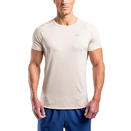 GYM AESTHETICS | 4 in 1 Wesentlich Tight-Fit Sport Tshirts Herren Dichte Maschen Bodybuilding Shirt UV-Schutz Anti schweiß Fitness Shirt Gym Shirt Herren, trainingsshirt für Krafttaining und Sport von GYM AESTHETICS