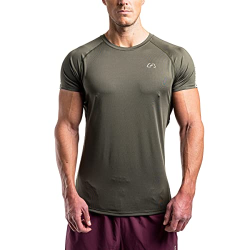 GYM AESTHETICS Sport Gym Fitness Herren T Shirt - 6 in 1 Muskelshirts Herren, Sport Laufshirt Tshirts and Muskelshirt & Muscle Shirt Herren, Tight-Fit Tshirt Tops Für Herren Sommer Funktionsshirt von GYM AESTHETICS