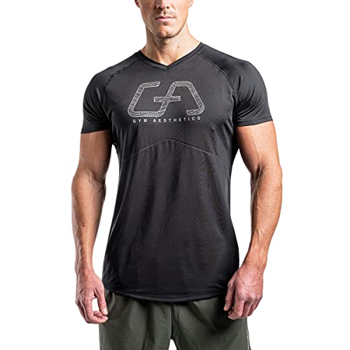 GYM AESTHETICS | Slim Fit T-Shirt Herren 6 in 1 Funktionsshirt Herren Kurzarm Fitness Tshirt Sportshirt Trainingsshirt Gym Shirt Bodybuilding Shirt Muscle Fit T-Shirt Herren Men's Activewear von GYM AESTHETICS