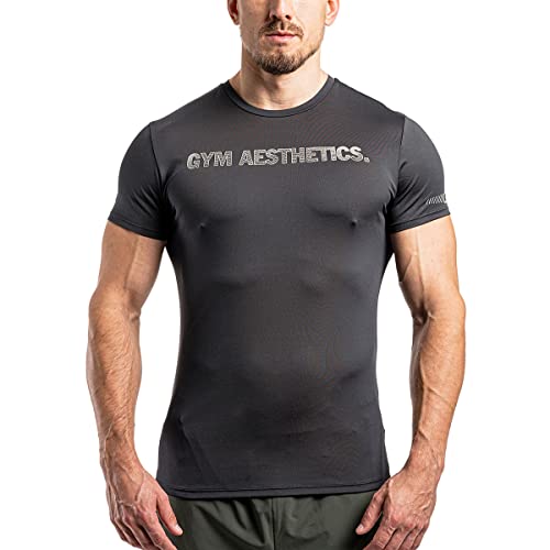 GYM AESTHETICS | Slim Fit T-Shirt Herren 6 in 1 Funktionsshirt Herren Kurzarm Fitness Tshirt Sportshirt Trainingsshirt Gym Shirt Bodybuilding Shirt von GYM AESTHETICS