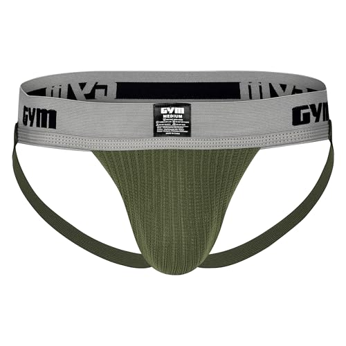 GYM Workout Jockstrap mit 5,1 cm Bund, Grün (Army Green), Small von GYM