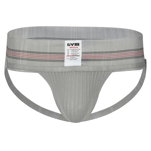 Gym Herren 7,6 cm breites Band, klassischer athletischer Supporter, Meliert, Grau, Large von GYM