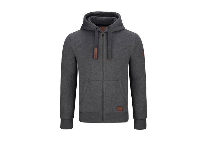 GYMAMBA Sweatjacke Herren leather dunkelgrau (1-tlg) Mit Kapuze von GYMAMBA