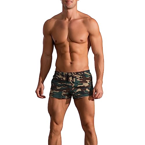 GYMAPE Herren Fitnessstudio Bodybuilding Trainieren Baumwolle Sport Shorts Tarnung XL von GYMAPE