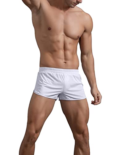 GYMAPE Männer Fitnessstudio Bodybuilding Trainieren Baumwolle Sport Shorts Weiß XXL von GYMAPE
