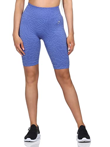 GYMSHARK Damen Adapt Animal Seamless Shorts, Tights Farbe: Blau (Hybrid); Größe: L von GYMSHARK