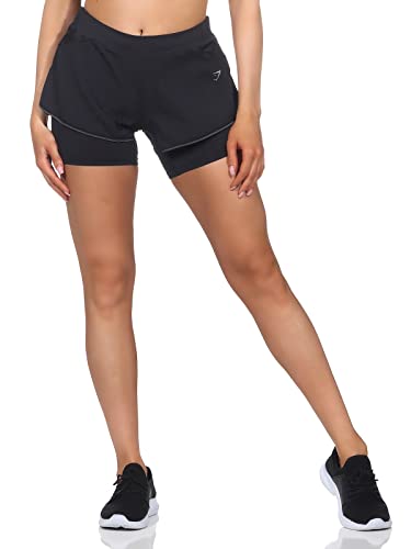 GYMSHARK Damen Speed 2 in 1 Short Farbe: schwarz; Größe: XS von GYMSHARK