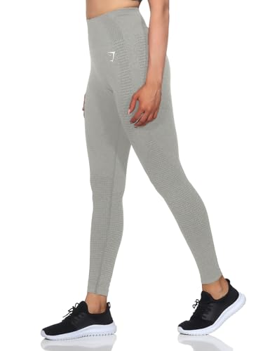 GYMSHARK Damen Vital Seamless 2.0 Leggings, Tights Farbe: Hellgrau Meliert; Größe: L von GYMSHARK