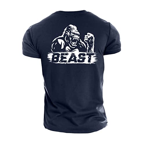 Beast Gorilla - Gym T-Shirt, navy, L von GYMTIER