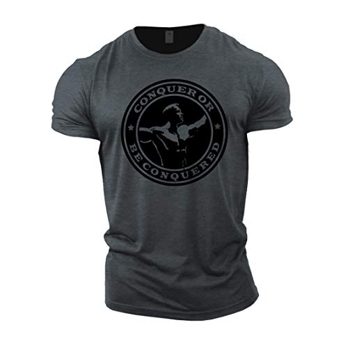 GYMTIER Bodybuilding-T-Shirt der Männer - Arnold Schwarzenegger Conquer - Fitness-Trainingsoberteil von GYMTIER