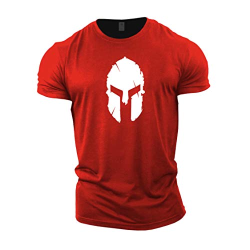 GYMTIER Bodybuilding-T-Shirt der Männer - Spartan Helmet - Fitness-Trainingsoberteil von GYMTIER