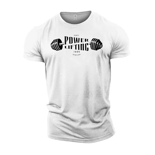 GYMTIER Powerlifting Herren Gym T-Shirt Bodybuilding Training Workout Lifting Top Kleidung, weiß, M GYMTIER Powerlifting Herren Gym T-Shirt Bodybuilding Training Workout Lifting Top Kleidung, weiß, M von GYMTIER