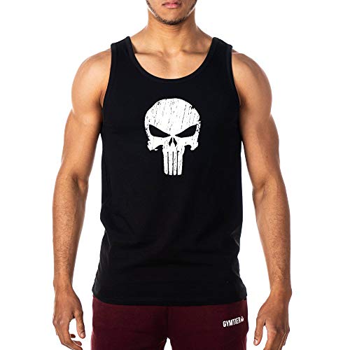 GYMTIER Skull Bodybuilding Muskelshirt | Herren Fitness Tanktop Trainingsweste Gym Bekleidung von GYMTIER
