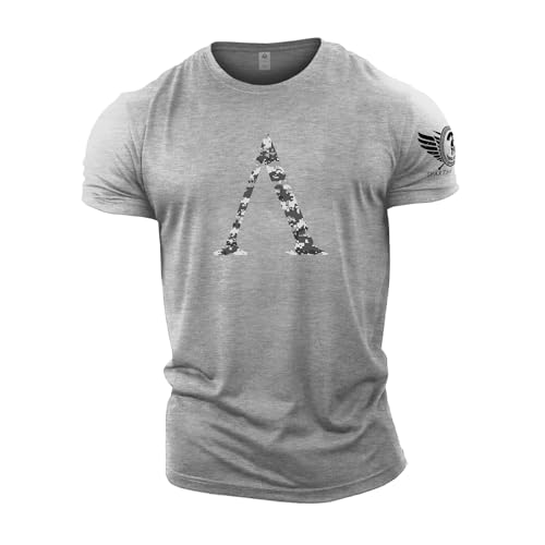 GYMTIER Spartan Forged – Symbol Winter Camo – Herren Gym T-Shirt Bodybuilding Training Workout Lifting Top Kleidung, Grau - Sport Grey, XL GYMTIER Spartan Forged – Symbol Winter Camo – Herren Gym T-Shirt Bodybuilding Training Workout Lifting Top Kleidung, Grau - Sport Grey, XL von GYMTIER