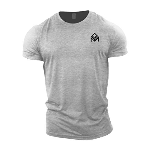 Gymtier Sport-T-Shirt für Herren, für Bodybuilding, Training, Top, Kleidung, unifarben Gr. 3XL, Grau - Sport Grey von GYMTIER