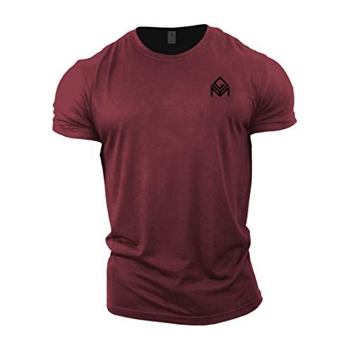 Gymtier Sport-T-Shirt für Herren, für Bodybuilding, Training, Top, Kleidung, unifarben Gr. M, kastanienbraun von GYMTIER