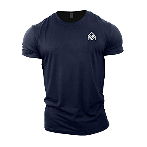 Gymtier Sport-T-Shirt für Herren, für Bodybuilding, Training, Top, Kleidung, unifarben Gr. XXXX-Large, navy von GYMTIER