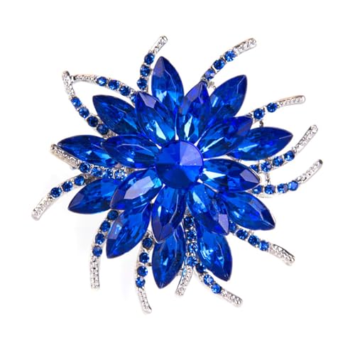 Strass-Sonnenblumen-Brosche, Anstecknadel, rot-rosa Blumen-Brosche, stilvolle Kristall-Brosche, elegante Kleidung, Hut, Tasche, Accessoires, Schmuck für Frauen, Large, Kristall, Kristall von GYRMMUE