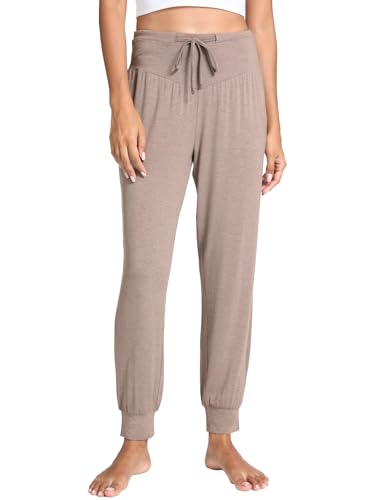 GYS Bambus-Viskose-Damen-Pyjamahose, hohe Taille, Pyjamahose mit Kordelzug, CAMEL, Medium von GYS