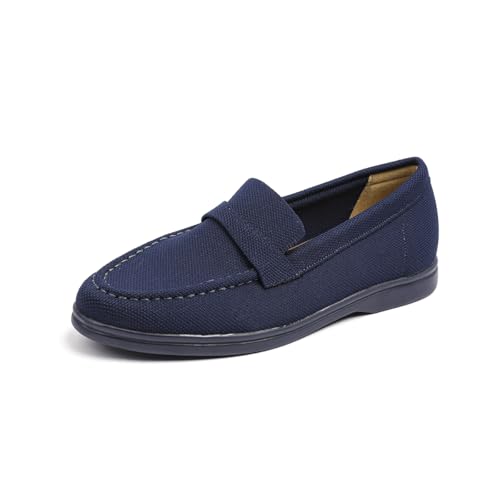 GYUBL Damen Ballerinas Loafers mit rutschfestem Gummisohle und weicher Einlage,Modèle XTZ-6999,Blau,EU37 von GYUBL