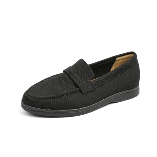 GYUBL Damen Ballerinas Loafers mit rutschfestem Gummisohle und weicher Einlage,Modèle XTZ-6999,Schwarz,EU41 von GYUBL