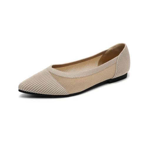 GYUBL Damen Bequeme Strickhausschuhe Bequeme Freizeitschuhe für Zuhause und Unterwegs,Modèle XTZ-A8YS,Beige,EU40 von GYUBL