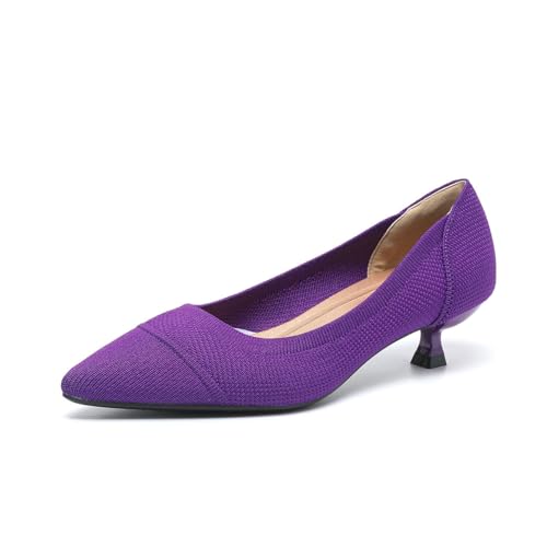 GYUBL Damen Pumps Kitten Absatz Niedriger Absatz Slip On Kleiderschuhe Geschlossene Spitze Zehen Hochzeitsschuhe Prom Party,1506-Lila,EU38 GYUBL Damen Pumps Kitten Absatz Niedriger Absatz Slip On Kleiderschuhe Geschlossene Spitze Zehen Hochzeitsschuhe Prom Party,1506-Lila,EU38 von GYUBL