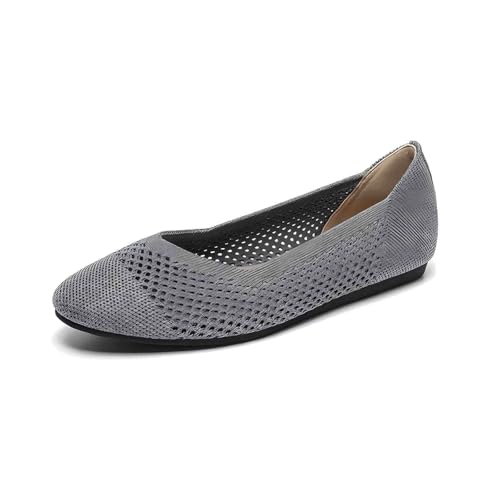 GYUBL Damen Strickstoff Schuhe Bequem & Luftdurchlässig Sneaker mit Gummisohle und Seitlichen Mesh,Modèle XTZ-Y02,Grau,EU35 von GYUBL
