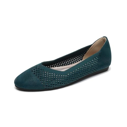 GYUBL Damen Strickstoff Schuhe Bequem & Luftdurchlässig Sneaker mit Gummisohle und Seitlichen Mesh,Modèle XTZ-Y02,Grün,EU42 von GYUBL