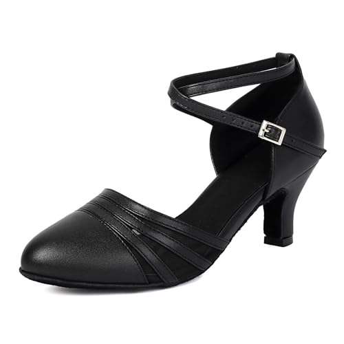 GYUBL Flapper-Tanzschuhe für Damen Satin mit Mesh-Patchwork Pumps Moderne Tango Swing Latein-Tanzschuhe 6CM Absatz,37.5 EU von GYUBL