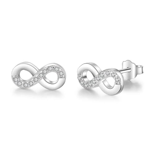 925 Sterling Silber Unendlichkeit Liebe Ohrringe Für Frauen Nummer 8 Form Zirkonia Ohrstecker Geburtstagsgeschenk von GYXYZB