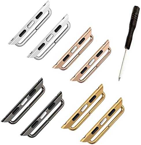 Uhrenarmband-Anschluss-Set, Uhrenarmband mit Ersatzwerkzeug, kompatibel mit Uhrenadapter, 42 mm, 44 mm, 4 Farben, 4 Stück von GYYJW