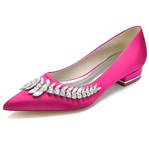 GYYZAYH Damen Flache Hochzeitsschuhe Spitzschuh Satin Brautschuhe Slipper Blumenmädchen Schuhe Abschlussball Party Pumps,Fuchsia,40 EU GYYZAYH Damen Flache Hochzeitsschuhe Spitzschuh Satin Brautschuhe Slipper Blumenmädchen Schuhe Abschlussball Party Pumps,Fuchsia,40 EU von GYYZAYH