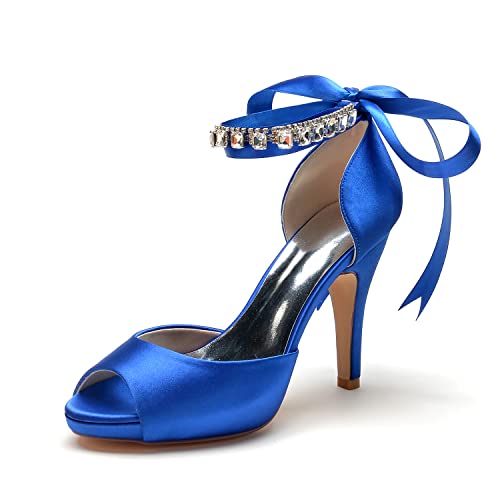 GYYZAYH Damen Knöchelriemen High Heels Elegante Sandalen Satin Peep Toe Pumps mit Band Hochzeitsfeier Abschlussballschuhe.,Blau,38 EU GYYZAYH Damen Knöchelriemen High Heels Elegante Sandalen Satin Peep Toe Pumps mit Band Hochzeitsfeier Abschlussballschuhe.,Blau,38 EU von GYYZAYH