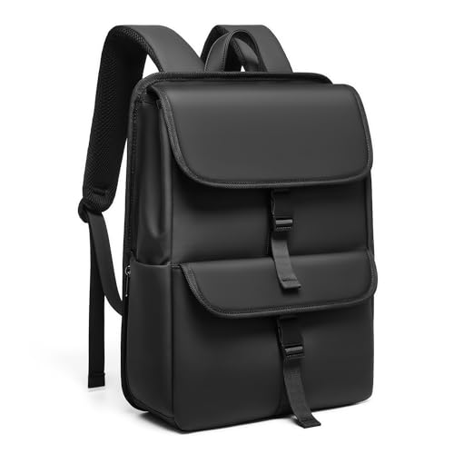 GYakeog Laptop Rucksack 15,6 Zoll Rolltop Rucksack Wasserdicht mit USB-Anschluss Rucksack Damen Elegant Business Rucksack Herren Modern für Reise Uni Business Arbeit Büro-Schwarz von GYakeog