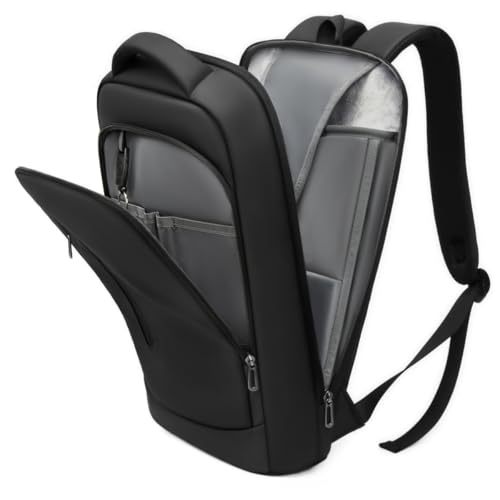 GYakeog Laptop Rucksack Herren 15,6 Zoll Leicht Business Rucksack Arbeit Wasserdicht Schulrucksack jungen für Schule Arbeit Uni Reisen-Schwarz von GYakeog