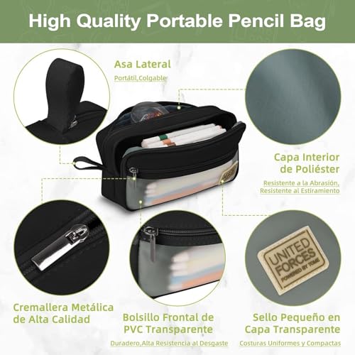 Federmäppchen | Großes Reißverschluss-Etui Mit Fächern - Aufbewahrungsbox für Stifte und Schulbedarf für Kinder, Jugendliche & Erwachsene von GZBMEZS