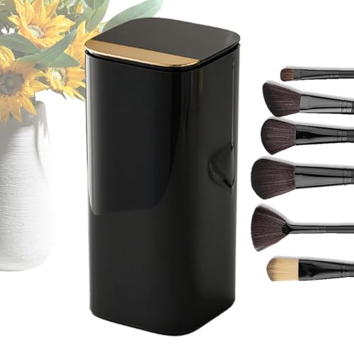 GZBMEZS Make-up-Pinsel-Organizer für Schminktisch, automatischer Hebepinselhalter, staubdicht, wasserdicht, Organizer für Kosmetikutensilien mit Deckel, 4 Fächer, Make-up-Pinselhalter von GZBMEZS