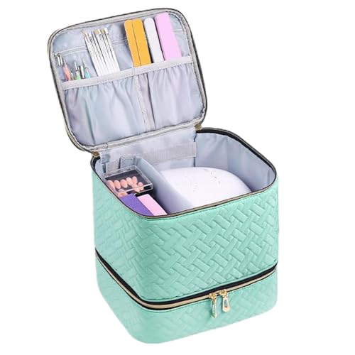 Gel-Nagellack-Organizer, Nagellack-Aufbewahrungstasche - 2-lagiger Nagelset-Organizer | Multifunktionaler Make-up-Schmuckbeutel für Nagelbohrer und Wattepads von GZBMEZS