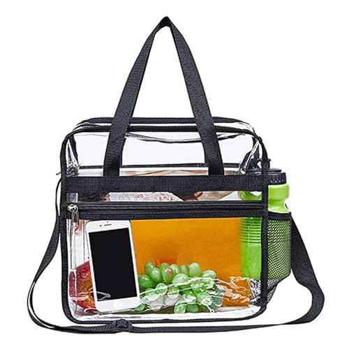 Transparente Tragetasche, Transparente Messenger-Tasche | Transparente PVC-Schultertasche zur Aufbewahrung | Modische Aufbewahrungstasche mit Mehreren Taschen für Arbeit, Schule, und Arbeit von GZBMEZS
