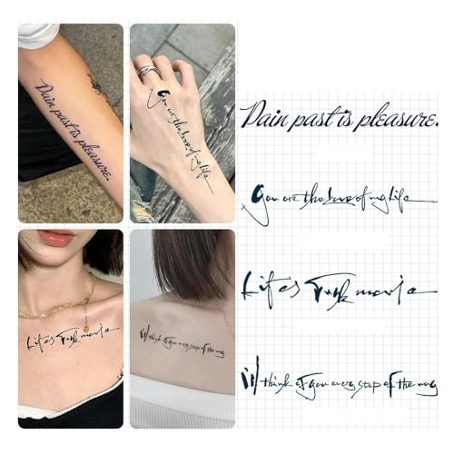 Temporäre Tattoos 1 Set Mit 4 Stück Kalligraphie Englisch Wasserdicht Weiblich Hält Zwei Wochen Männlich Arm Schlüsselbein Saft Kräuter Semi-Permanent Aufkleber Gefälschte Tätowierung Temporäre Tattoos 1 Set Mit 4 Stück Kalligraphie Englisch Wasserdicht Weiblich Hält Zwei Wochen Männlich Arm Schlüsselbein Saft Kräuter Semi-Permanent Aufkleber Gefälschte Tätowierung von GZEOCR