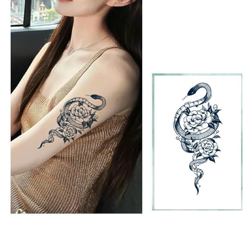 Temporäre Tattoos 2 Stück Schlange Kräuter Wasserdicht Dauerhaft Zwei Wochen Saft Blume Arm Narbenabdeckung Nicht Reflektierend Semi-Permanent Weiblich Männlich Aufkleber Gefälschte Tätowierung Temporäre Tattoos 2 Stück Schlange Kräuter Wasserdicht Dauerhaft Zwei Wochen Saft Blume Arm Narbenabdeckung Nicht Reflektierend Semi-Permanent Weiblich Männlich Aufkleber Gefälschte Tätowierung von GZEOCR