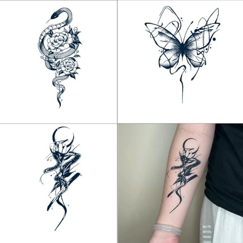 Temporäre Tattoos 3 Stück Schlange Kräuter Wasserdicht Dauerhaft Zwei Wochen Saft Blume Arm Narbenabdeckung Nicht Reflektierend Semi-Permanent Weiblich Männlich Aufkleber Gefälschte Tätowierung Temporäre Tattoos 3 Stück Schlange Kräuter Wasserdicht Dauerhaft Zwei Wochen Saft Blume Arm Narbenabdeckung Nicht Reflektierend Semi-Permanent Weiblich Männlich Aufkleber Gefälschte Tätowierung von GZEOCR