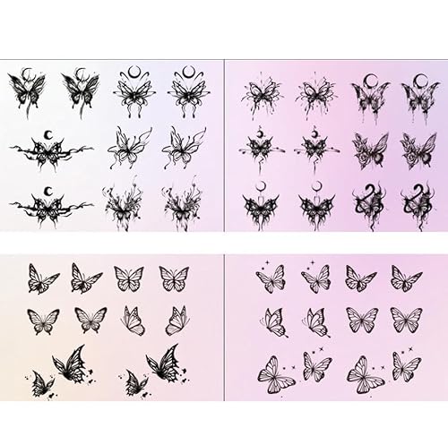 Temporäre Tattoos 4 Stück Kleines Muster Schmetterling Kräuter Wasserdicht Weiblich Dauerhaft Zwei Wochen Handgelenk Semi-Permanent Saft Männlich Aufkleber Gefälschte Tätowierung Temporäre Tattoos 4 Stück Kleines Muster Schmetterling Kräuter Wasserdicht Weiblich Dauerhaft Zwei Wochen Handgelenk Semi-Permanent Saft Männlich Aufkleber Gefälschte Tätowierung von GZEOCR