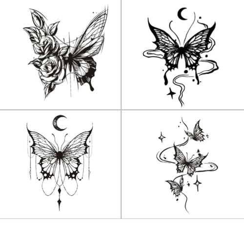Temporäre Tattoos 4 Stück Schmetterling Schlüsselbein Englische Buchstaben Kräuter Wasserdicht Dauerhaft Zwei Wochen Weiblich Semi-Permanent Arm Saft Männlich Aufkleber Gefälschte Tätowierung Temporäre Tattoos 4 Stück Schmetterling Schlüsselbein Englische Buchstaben Kräuter Wasserdicht Dauerhaft Zwei Wochen Weiblich Semi-Permanent Arm Saft Männlich Aufkleber Gefälschte Tätowierung von GZEOCR