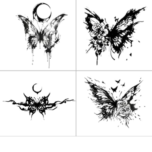 Temporäre Tattoos 4 Stück Schmetterling Schlüsselbein Englische Buchstaben Kräuter Wasserdicht Dauerhaft Zwei Wochen Weiblich Semi-Permanent Arm Saft Männlich Aufkleber Gefälschte Tätowierung Temporäre Tattoos 4 Stück Schmetterling Schlüsselbein Englische Buchstaben Kräuter Wasserdicht Dauerhaft Zwei Wochen Weiblich Semi-Permanent Arm Saft Männlich Aufkleber Gefälschte Tätowierung von GZEOCR