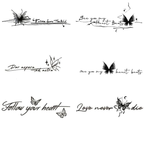 Temporäre Tattoos 6 Stück Handgelenk Englisch Kurzer Satz Pflanzlich Semi-Permanent Wasserdicht Hält Zwei Wochen Weiblich Schlüsselbein Saft Männlich Aufkleber Gefälschte Tätowierung Temporäre Tattoos 6 Stück Handgelenk Englisch Kurzer Satz Pflanzlich Semi-Permanent Wasserdicht Hält Zwei Wochen Weiblich Schlüsselbein Saft Männlich Aufkleber Gefälschte Tätowierung von GZEOCR