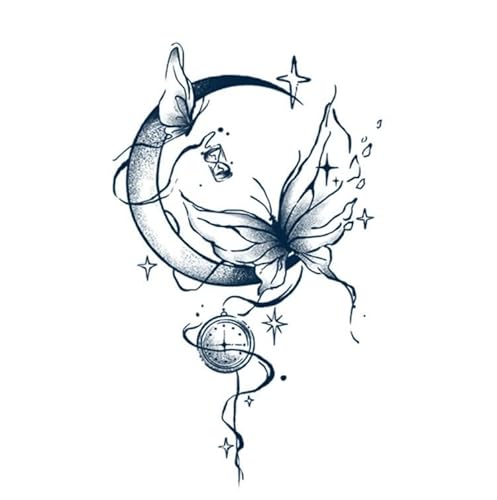 Temporäre Tattoos Crescent Butterfly Kräuterarm Wasserdicht Weiblich Dauerhaft Zwei Wochen Ins Style Saft Semi-Permanent Männliche Aufkleber Gefälschte Tätowierung von GZEOCR