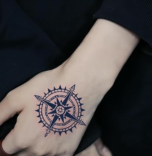 Temporäre Tattoos Gear Compass Herbal Herren Wasserdicht Zwei Wochen Langlebig Damen Handgelenk Semi-Permanent Saft Aufkleber Gefälschte Tattoo von GZEOCR